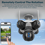 LS VISION 30MP Five Screens Panoramic Security Camera Outdoor 5 PTZ 6 Lens 10X Optical Zoom Auto Tracking Waterproof CCTV Camera