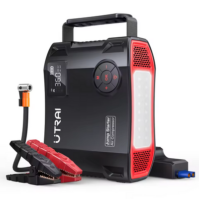 UTRAI 4-in-1 2000A automašīnas starteris ar gaisa kompresoru un Power Bank funkciju (16000mAh, 150PSI)