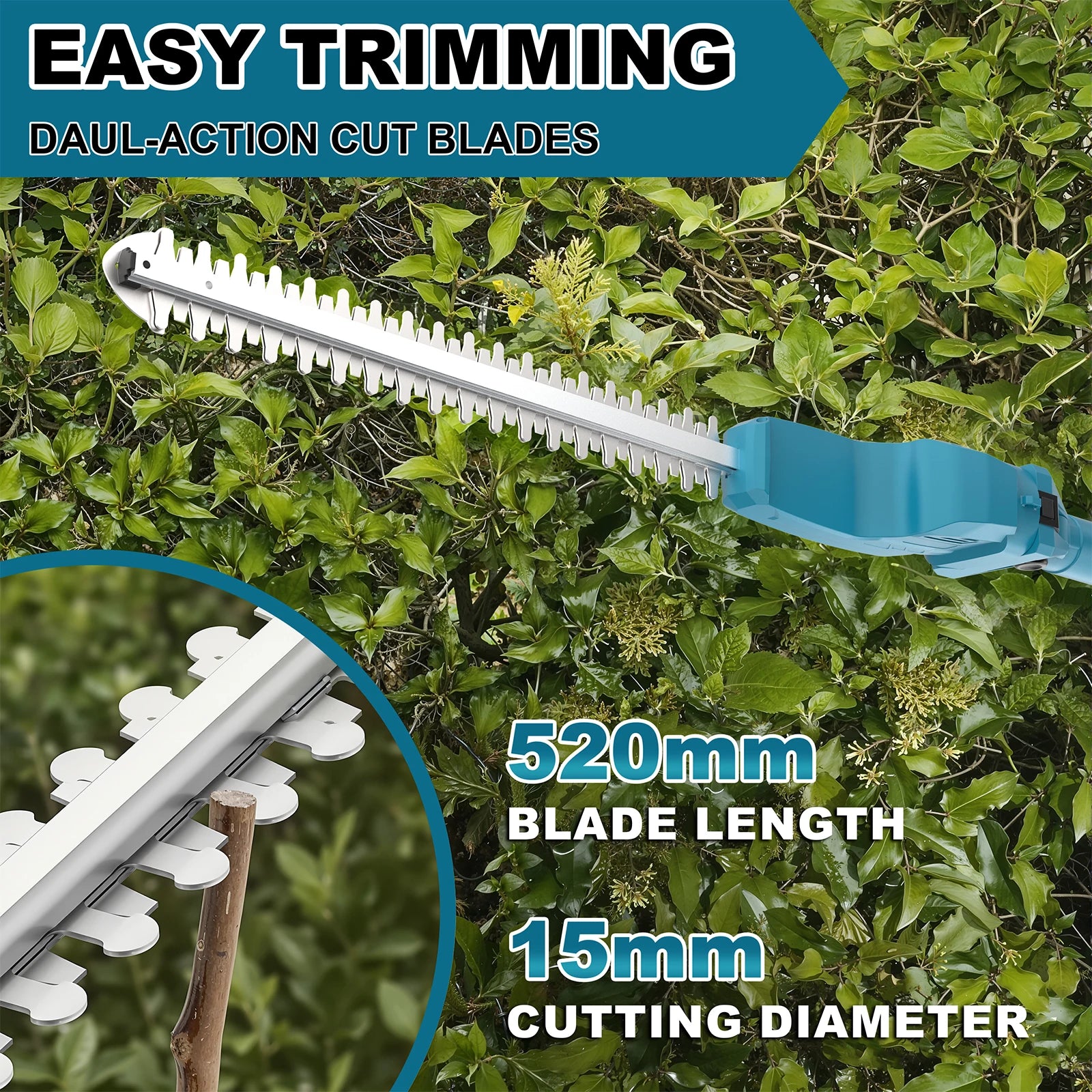 Gisam Brushless High Branch Saw & Hedge Trimmer Cordless Multifunction tool 2in1 Trimmer & Chainsaw For makita 18v battery pin