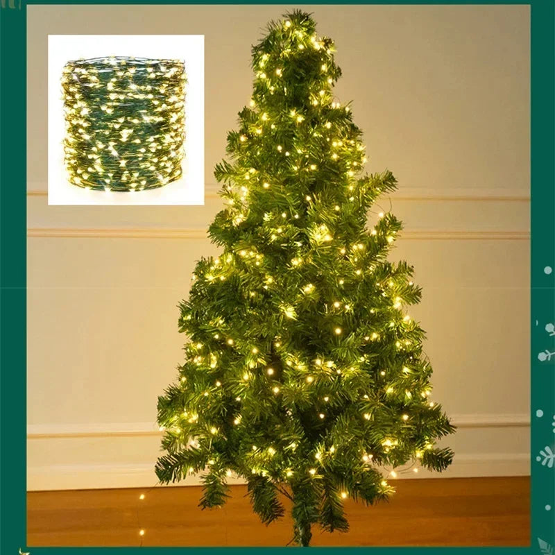 500 LED Christmas string lights (50m) — Waterproof, 8 modes, 220V