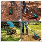 YOFIDRA Electric Garden Tiller Cultivator Scarifier Foldable Rototiller Soil Loosener Garden Tool For Makita 21V Battery Pin