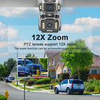 LS VISION 10MP Dual Screen 4G AOV Solar Camera 12X Optical Zoom Outdoor 24/7 Video Recording Auto Zoom Tracking Security Cameras