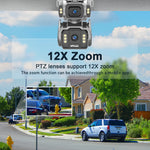 LS VISION 10MP Dual Screen 4G AOV Solar Camera 12X Optical Zoom Outdoor 24/7 Video Recording Auto Zoom Tracking Security Cameras