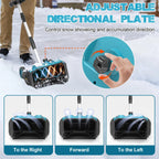 Elektriskā sniega lāpsta ar papildu ritenīšiem, 33 cm, 2 akumulatori komplektā