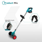 YOFIDRA Electric Lawn Mower 1500W 100-135cm Cordless Foldable Trimmer Pruning Cutting Garden Power Tool For Makita Battery Pin