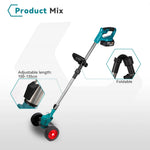 YOFIDRA Electric Lawn Mower 1500W 100-135cm Cordless Foldable Trimmer Pruning Cutting Garden Power Tool For Makita Battery Pin