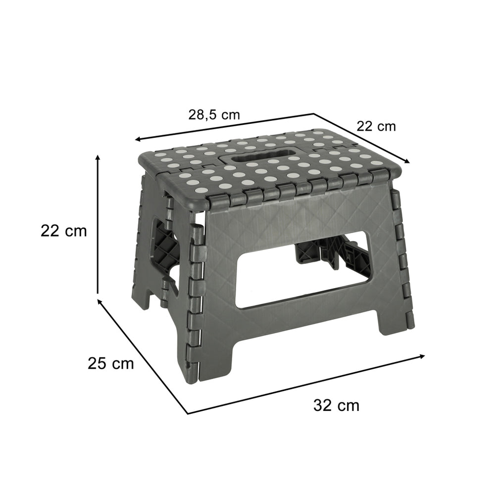 Neslīdošs saliekamais taburete 22cm tumši pelēks