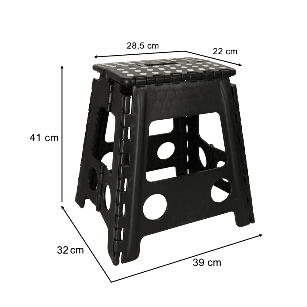 Neslīdošs saliekamais taburete 39cm melns
