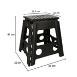 Neslīdošs saliekamais taburete 39cm melns