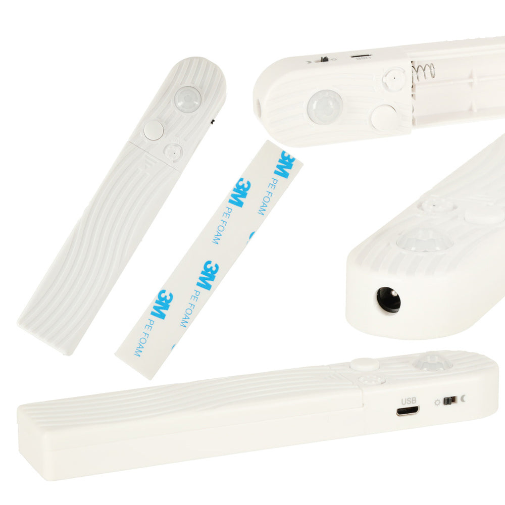 Ar akumulatoru darbināma USB kustības detektora LED sloksne 1M auksti balta