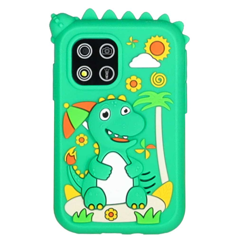 Viedtālrunis bērniem ar kameru un 8 GB atmiņas karti, zaļais dinozaurs
