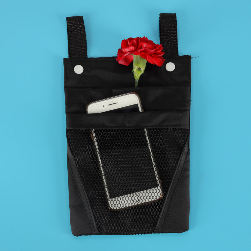 Velosipēda motorollera stūres telefona pannier soma melna