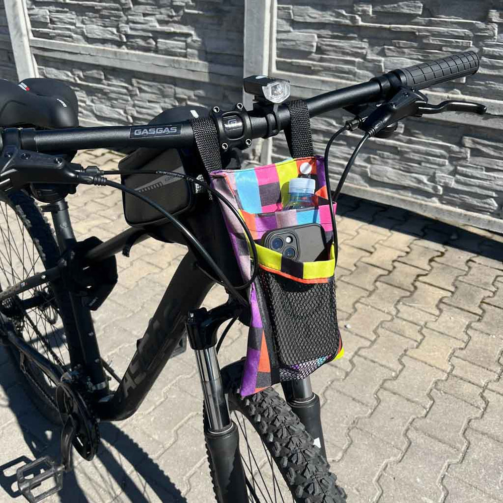 Soma velosipēda motorollera stūrei telefona pannier velosipēda krāsas pārbaude