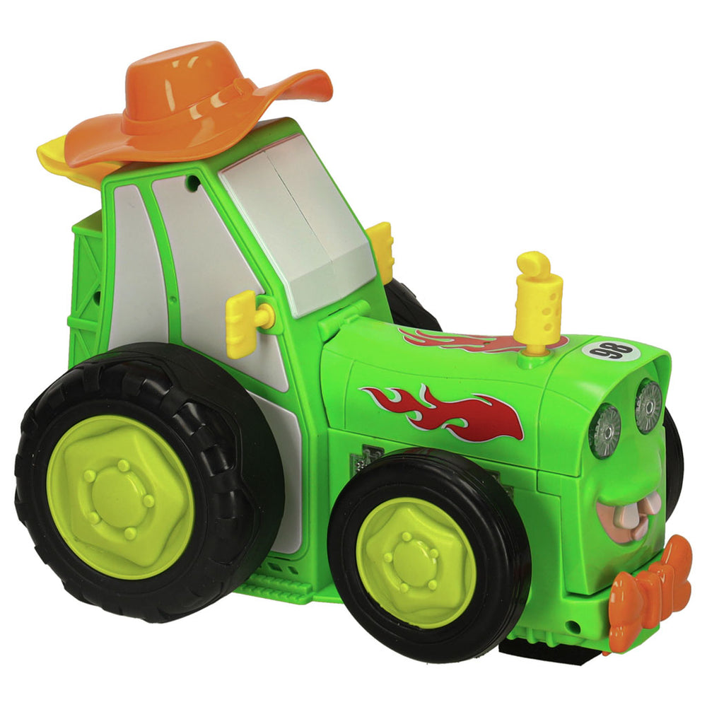 Traktors RC traktors lec dejošanas skaņa zaļa