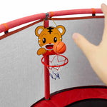 Bērnu batuts dārza bumbu tīkls basketbola 150cm sarkans