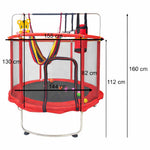 Bērnu batuts dārza bumbu tīkls basketbola 150cm sarkans