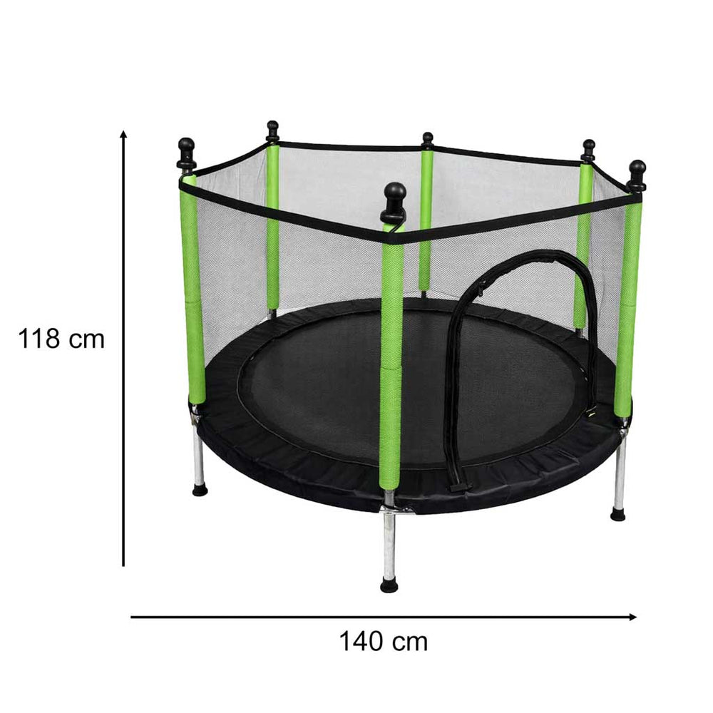 Bērnu dārza batuta tīkls 140 cm zaļš