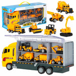 Transportera kravas automašīna TIR palaidējs + metāla automašīnas celtniecības mašīnas