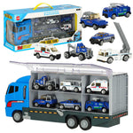 Transportera kravas automašīna TIR palaidējs + metāla automašīnas policija