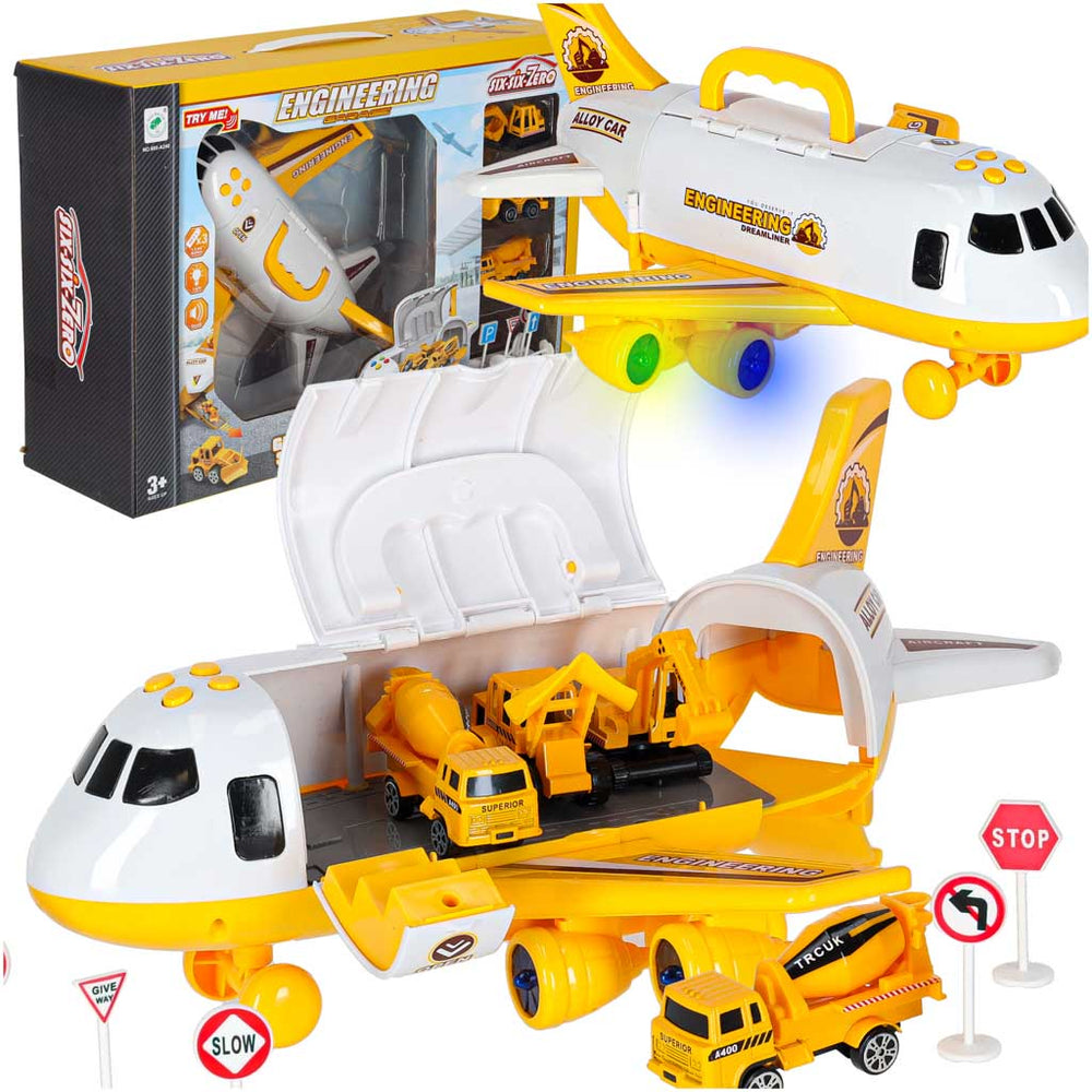 Transportera lidmašīna + 3 celtniecības transportlīdzekļi