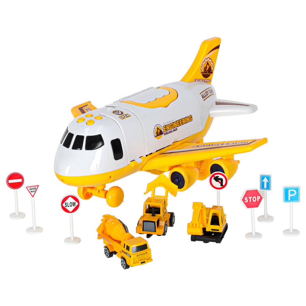 Transportera lidmašīna + 3 celtniecības transportlīdzekļi