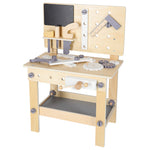 Koka darbnīca ar instrumentiem uz galda DIY komplekts