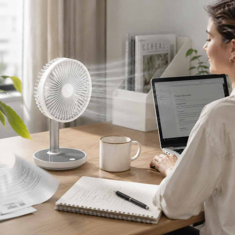 Statīvs ventilators uz kājas balts
