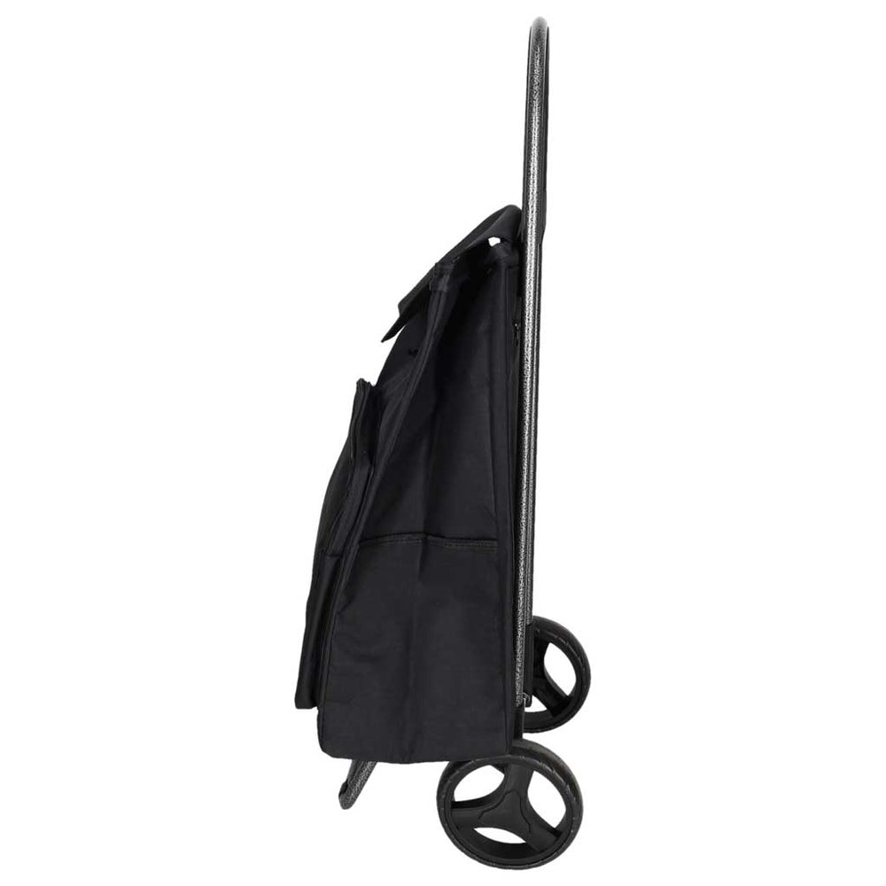 Iepirkumu ratiņi ar riteņiem un termokabatu, 95 cm, melni