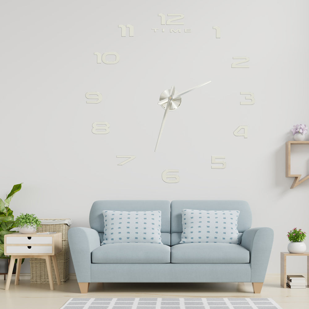 Sienas pulkstenis liels 80-120cm sudrabs 12 cipari