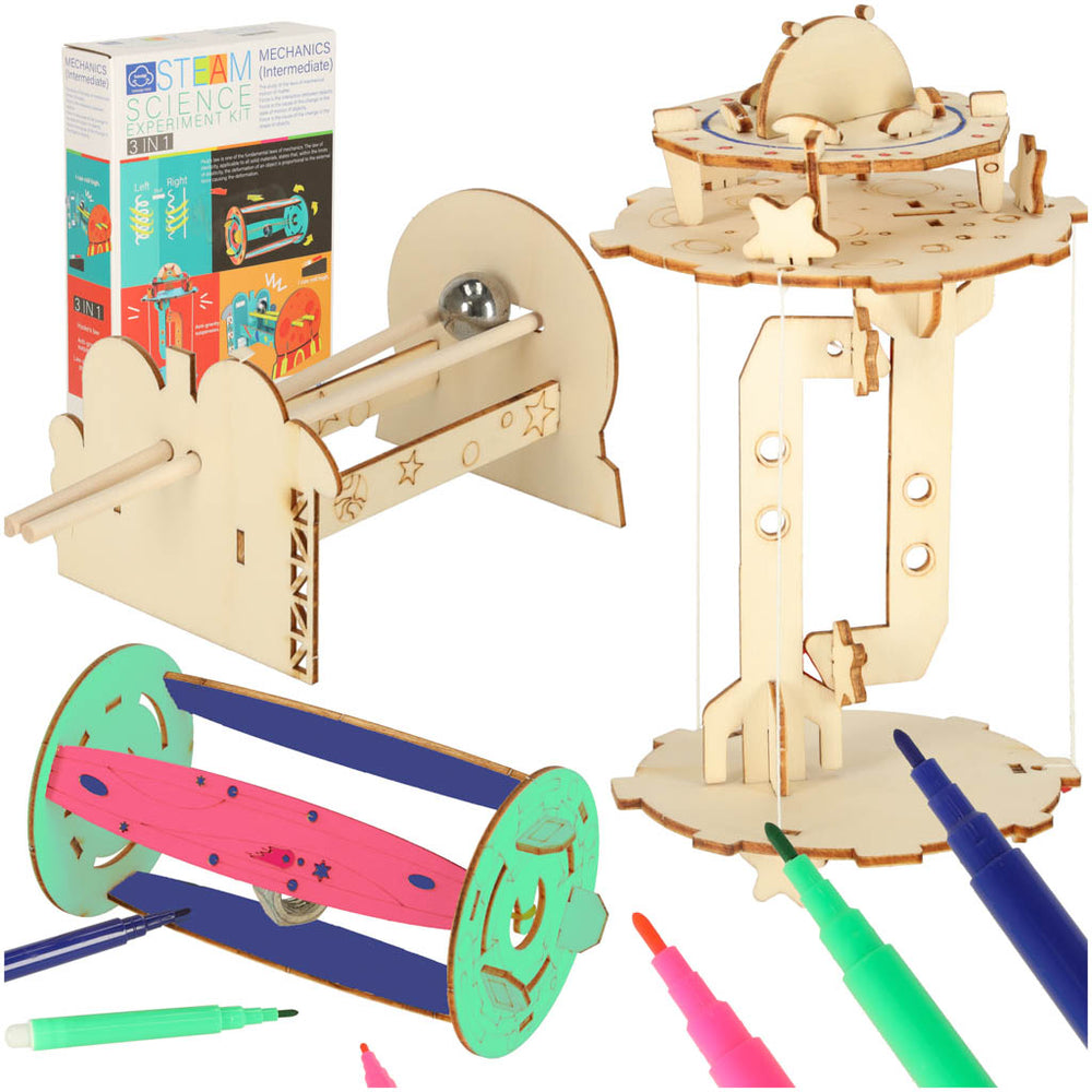 DIY zinātnisko eksperimentu komplekts mehānika 3in1