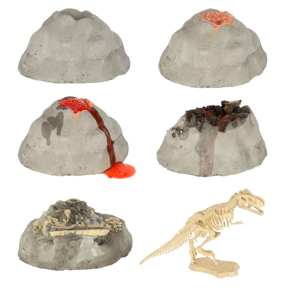 Vulkāna izvirdums 2in1 eksperiments + dinozaurs