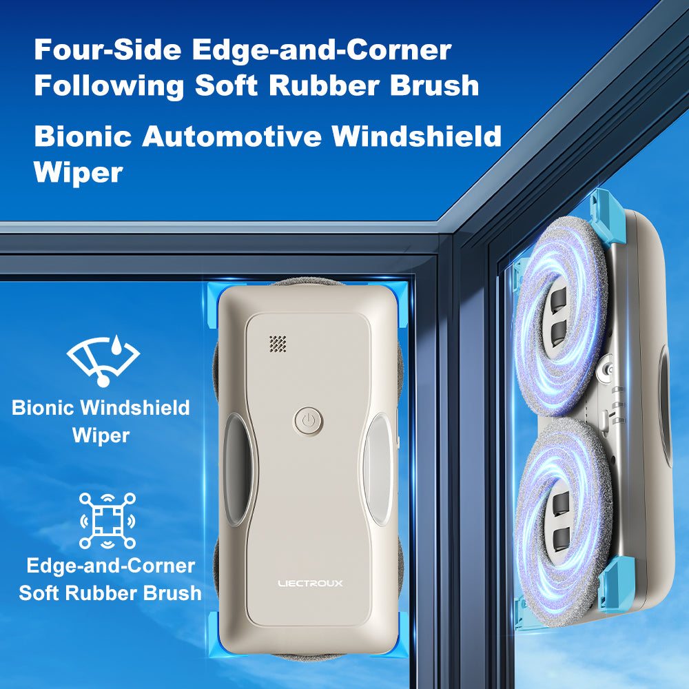 Window Cleaning Robot LIECTROUX G8,High Speed Cleaning,Double Water Spray,Ultra-thin Window Cleaner,Floating Scraping Tech,AI Navigation