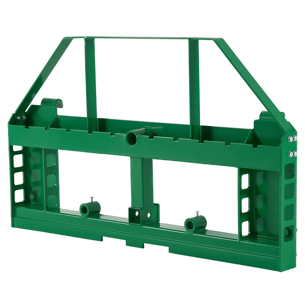 VEVOR Skid Steer Pallet Frame, 1814 kg Rated Load Capacity, 115 cm Pallet Fork Frame Attachments with 50.8 mm Hitch Receiver & Spear Sleeves, Fit for John Deere Loaders Quick Attach Mount, Frame Only