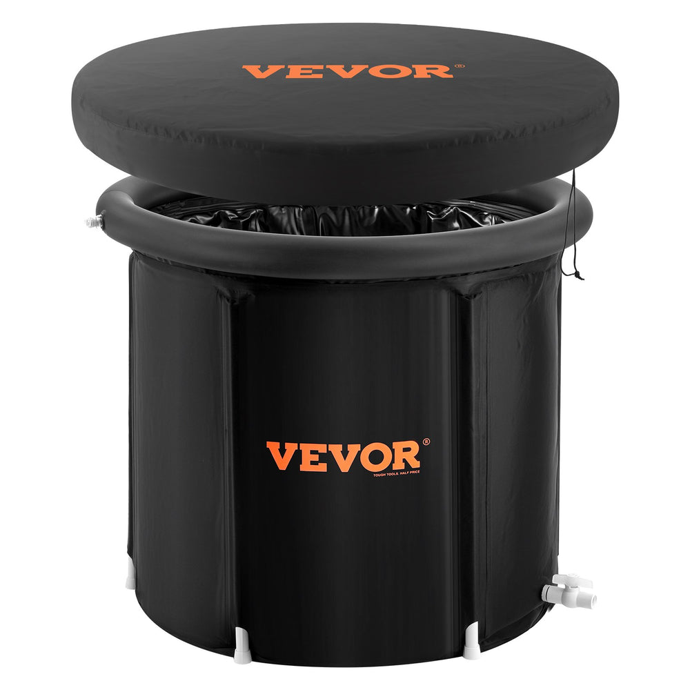 VEVOR Ice Bath Tub, 90 cm Long Cold Water Therapy Plunge Tub for Athletes, Portable Outdoor Ice Barrel Plunge Pool for Recovery, 370L Inflatable Folding Bathtub with Cover, Home Ice Pod for Adult
