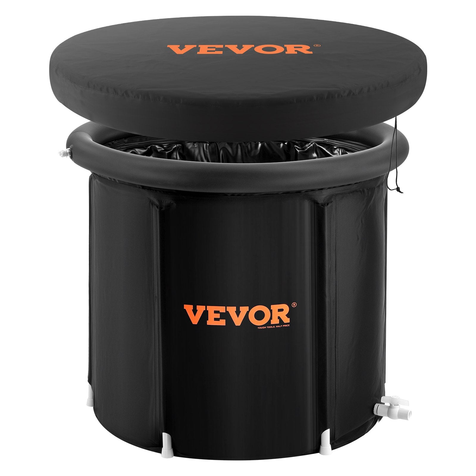 VEVOR Ice Bath Tub, 90 cm Long Cold Water Therapy Plunge Tub for Athletes, Portable Outdoor Ice Barrel Plunge Pool for Recovery, 370L Inflatable Folding Bathtub with Cover, Home Ice Pod for Adult