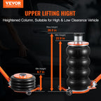 VEVOR Air Jack, 6 Ton/13000 lbs, 2-5 S Pneumatic Lifting Jack with Heightened Column & Adjustable Handle, Easy-to-Lift & Space-Saving Jack with Thick Rubber Pad, Fits for Sedan, SUV, Pickup Truck