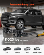 VEVOR Air Portable Car Lifts 2PCS, 5 Ton Capacity, 320 mm Max Height, Pneumatic Ramp Jacks with Airbags, Wheel Chocks, Extension Ramps, Heightened Columns, Heavy-Duty for Sedans, SUVs, Pickup Trucks
