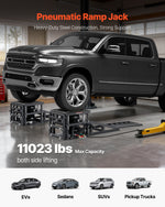 VEVOR Air Portable Car Lifts 2PCS, 5 Ton Capacity, 320 mm Max Height, Pneumatic Ramp Jacks with Airbags, Wheel Chocks, Extension Ramps, Heightened Columns, Heavy-Duty for Sedans, SUVs, Pickup Trucks