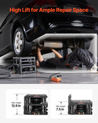 VEVOR Air Portable Car Lifts 2PCS, 5 Ton Capacity, 320 mm Max Height, Pneumatic Ramp Jacks with Airbags, Wheel Chocks, Extension Ramps, Heightened Columns, Heavy-Duty for Sedans, SUVs, Pickup Trucks