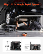 VEVOR Air Portable Car Lifts 2PCS, 5 Ton Capacity, 320 mm Max Height, Pneumatic Ramp Jacks with Airbags, Wheel Chocks, Extension Ramps, Heightened Columns, Heavy-Duty for Sedans, SUVs, Pickup Trucks
