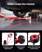 VEVOR Air Jack, 5 Ton Triple Bag Air Jack, Airbag with Six Steel Pipes, Lift Up to 464 mm, 4-10 s Fast Lifting Pneumatic with Adjustable Long Handle & Rubber Pad for Cars, SUVs, Pickup Trucks Repair