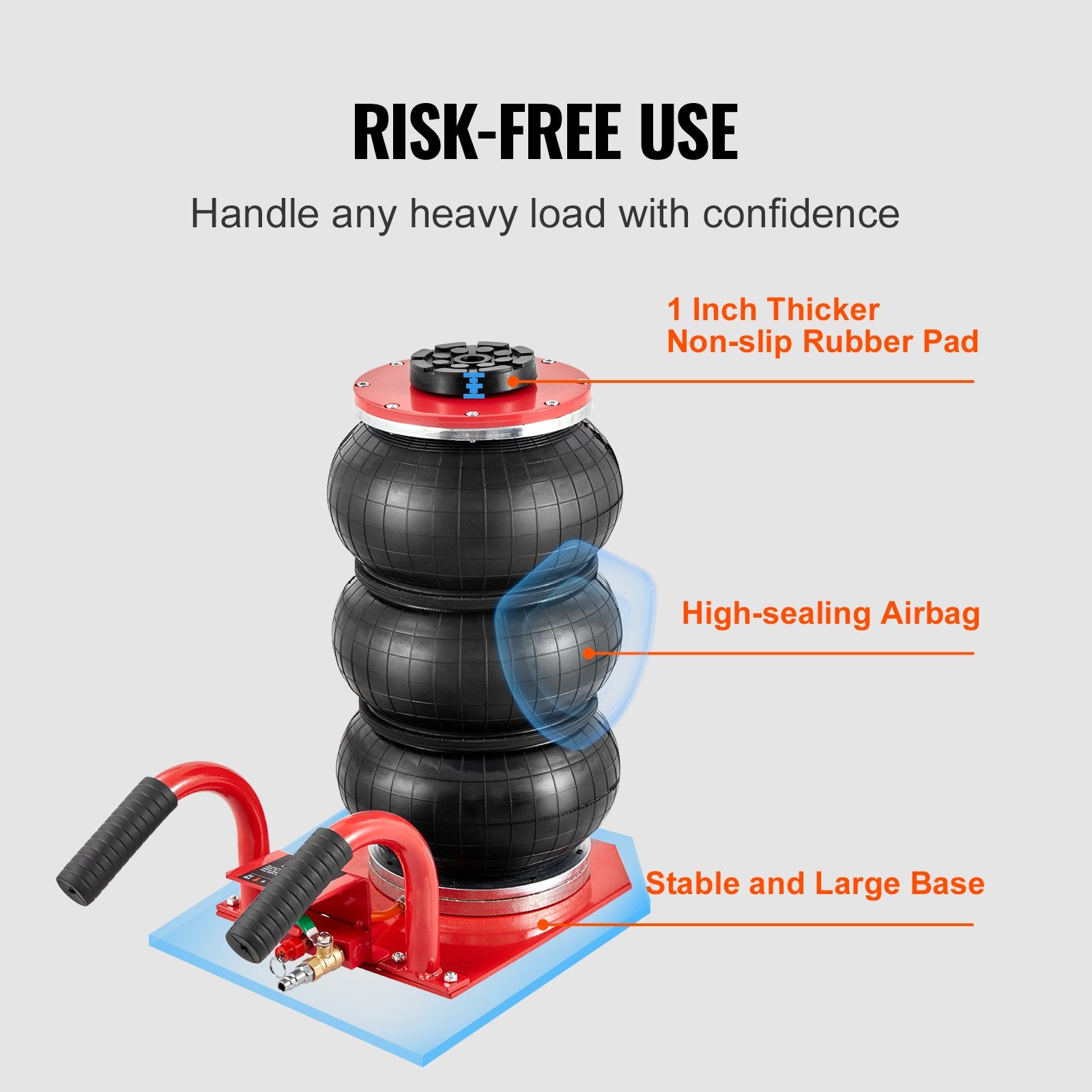 VEVOR Triple Bag Air Jack 3 Ton/6600 lbs Pneumatic Jack for Car SUV Lifting