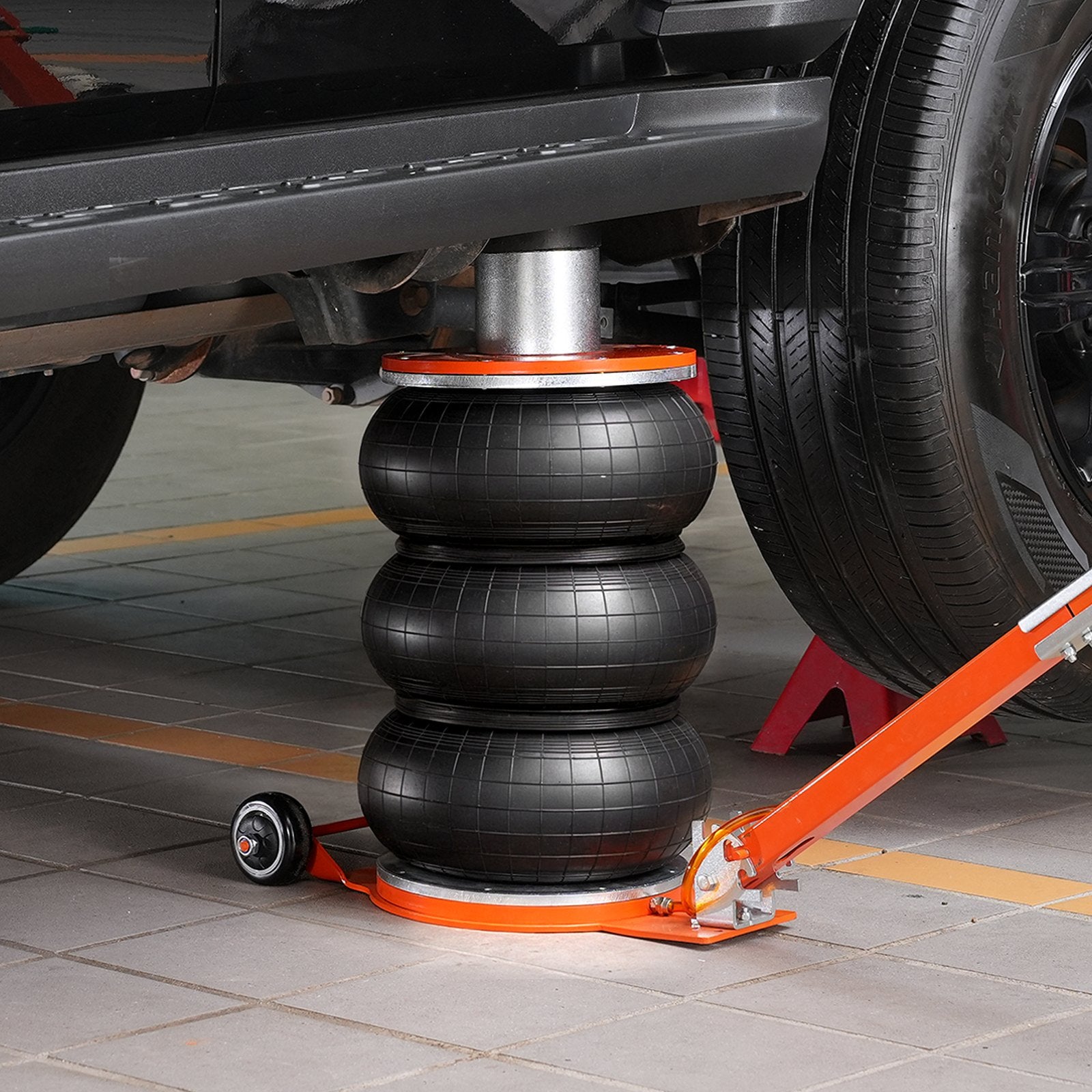VEVOR Air Jack, 5 Ton/11000 lbs, 4-10 S Pneumatic Lifting Jack with Heightened Column & Adjustable Handle, Easy-to-Lift & Space-Saving Jack with Thick Rubber Pad, Fits for Sedan, SUV, Pickup Truck