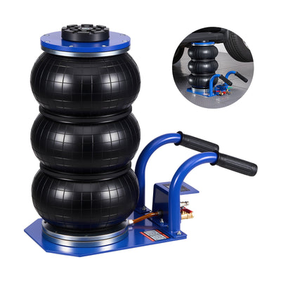 VEVOR Air Jack, 3 Ton Triple Bag Air Jack, Airbag with Six Steel Pipes, Lift Up to 450 mm, 1-6 s Fast Lifting Pneumatic with Short Handles & Rubber Pad for Cars, SUVs, Pickup Trucks Repair, Garage