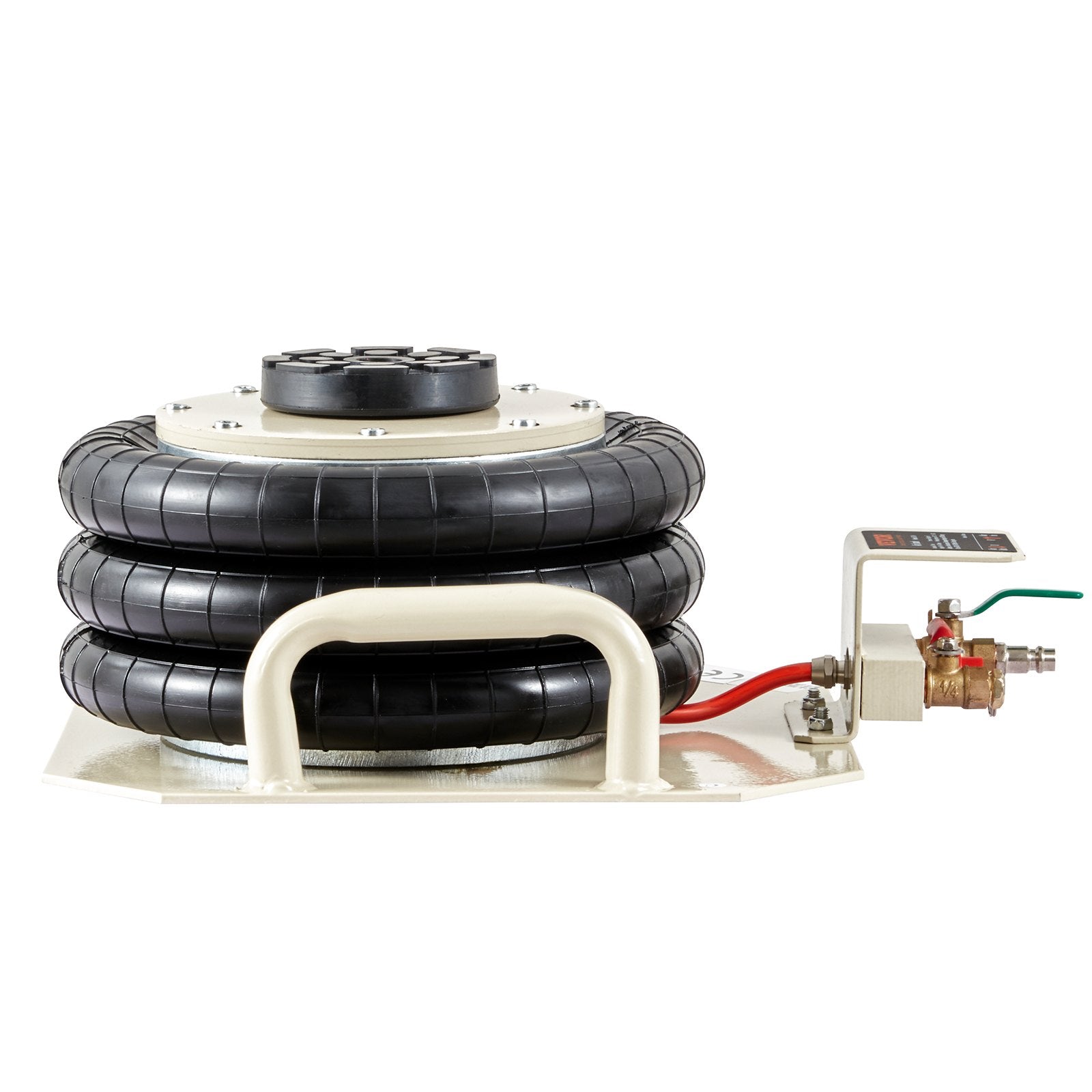 VEVOR Air Jack, 3 Ton/6600 lbs Triple Bag Air Jack, Air Bag Jack Lift Up to 450 mm, 3-5S Fast Lifting Pneumatic Jack, with Side Handles for Cars, Garages, Repair (White)