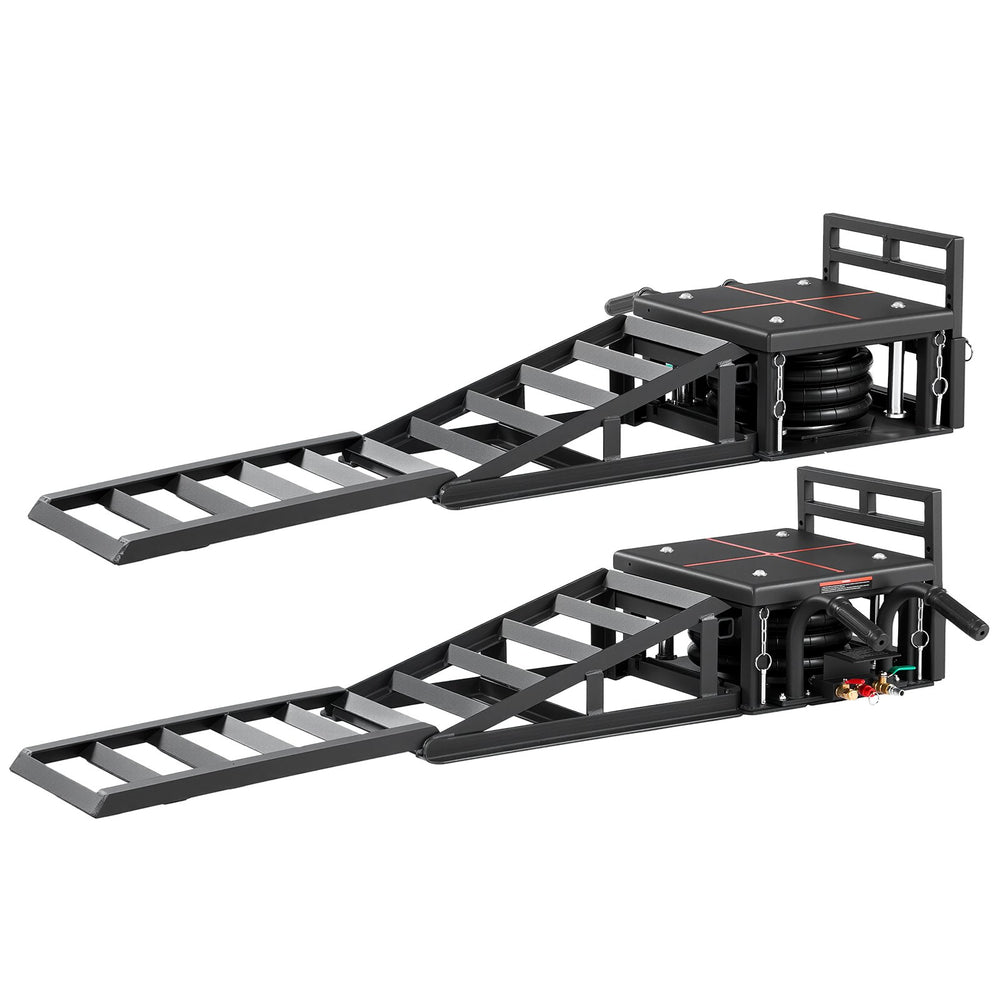 VEVOR Air Portable Car Lifts 2PCS, 5 Ton Capacity, 320 mm Max Height, Pneumatic Ramp Jacks with Airbags, Wheel Chocks, Extension Ramps, Heightened Columns, Heavy-Duty for Sedans, SUVs, Pickup Trucks
