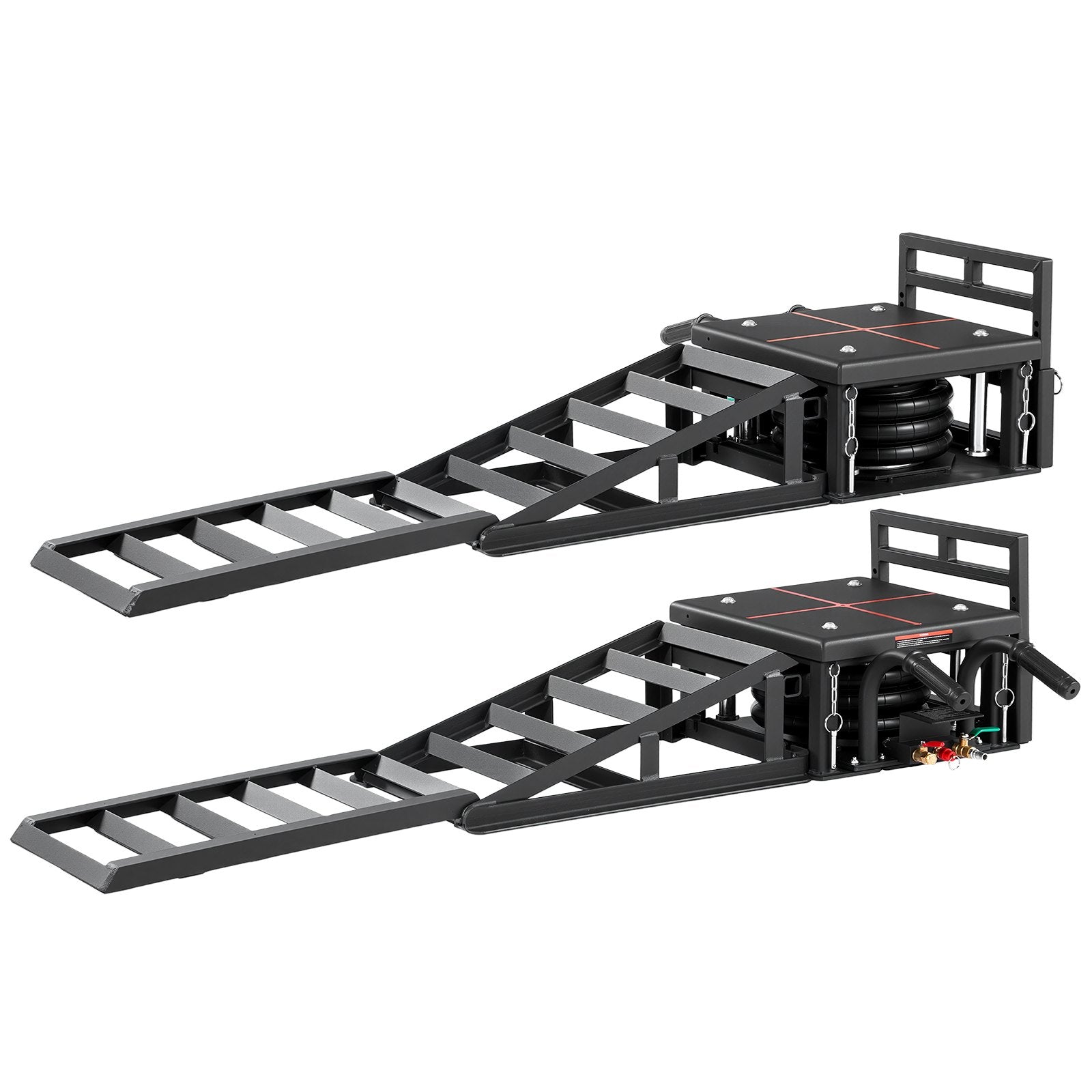 VEVOR Air Portable Car Lifts 2PCS, 5 Ton Capacity, 320 mm Max Height, Pneumatic Ramp Jacks with Airbags, Wheel Chocks, Extension Ramps, Heightened Columns, Heavy-Duty for Sedans, SUVs, Pickup Trucks