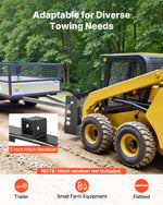 VEVOR Skid Steer Pallet Frame, 1814 kg Rated Load Capacity, 115 cm Pallet Fork Frame Attachments with 50.8 mm Hitch Receiver & Spear Sleeves, Fit for Loaders Tractors Quick Attach Mount, Frame Only