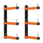 VEVOR Lumber Rack, 3-Tier 2-Pack 50 kg per Tier, Foldable Wood Storage, Wall-mounted for Garages, Workshops, Warehouse, Basement, Heavy-Duty Cantilever Arms, Locking Pins, Steel, Orange & Black