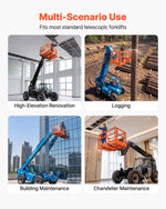 VEVOR Mesh Telehandler Work Platform, 1817 x 1220 mm, Man Safety Basket, 907.18 kg Capacity, Forklift Telehandler Attachment, Safety Cage, Heavy Duty Carbon Steel, for Most Aerial Jobs Lifting Loader